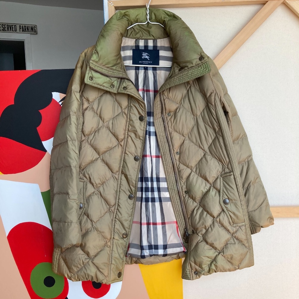 Burberry Down Green Puffer Woman’s Zip Up Jacket